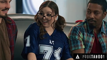 PURE TABOO Mischievous Teen Leana Lovings Seduces Her Stepdad’s Best Friends Porn Video